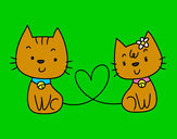 Dibujo Gatos enamorados pintado por lucia19048