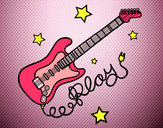 Dibujo Guitarra y estrellas pintado por bebita25