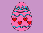 Dibujo Huevo con corazones pintado por kiki1