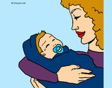 Dibujo Madre con su bebe II pintado por laila5433