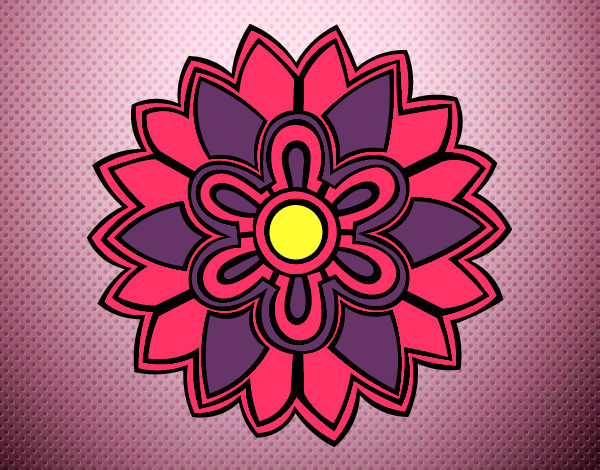 Dibujo Mándala con forma de flor weiss pintado por camila603