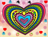 Dibujo Mandala corazón pintado por salmos