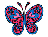 Dibujo Mandala mariposa pintado por kampanita