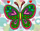 Dibujo Mandala mariposa pintado por Tefiita 