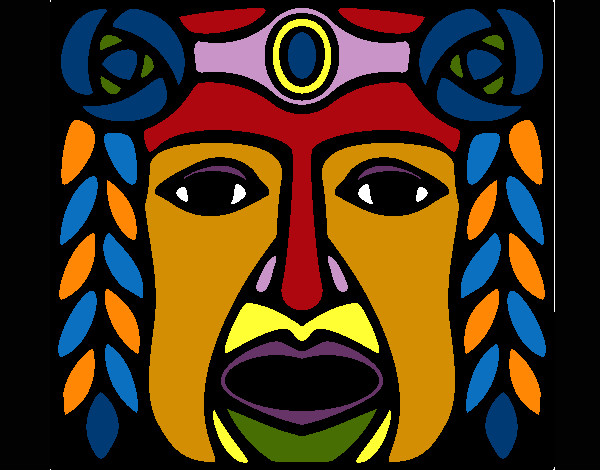 Dibujo Máscara Maya pintado por balita11