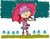 Dibujo Niña con paraguas pintado por camila603