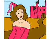Dibujo Princesa y castillo pintado por Lulita102