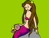 Dibujo Sirena con caracola pintado por NotaDibus