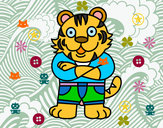Dibujo Tigre vestido pintado por polvorilla