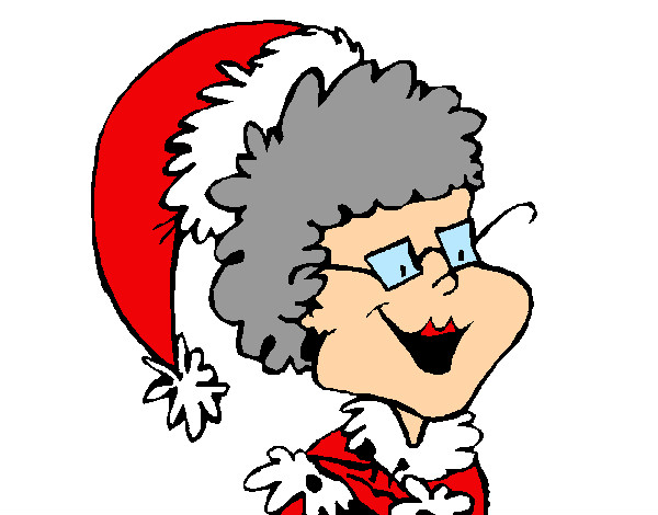 Dibujo Abuela con gorro navideño pintado por Colorain