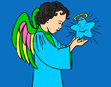 Dibujo Ángel y estrella pintado por LEIDYDANIZ