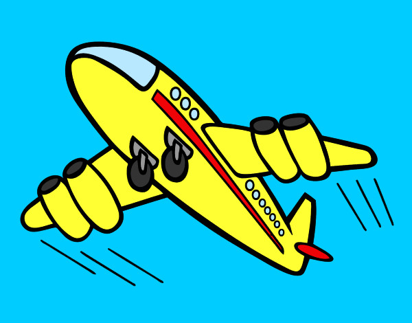 Dibujo Avión rápido pintado por falcao