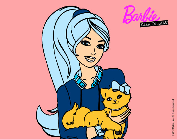 Barbie con su linda gatita