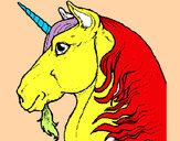 Dibujo Cabeza de unicornio pintado por salomeb