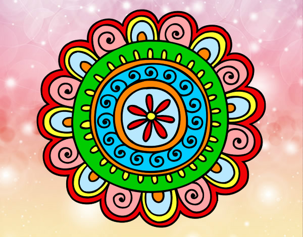Dibujo Mandala alegre pintado por BONDIA