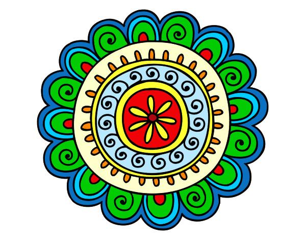 Dibujo Mandala alegre pintado por falcao