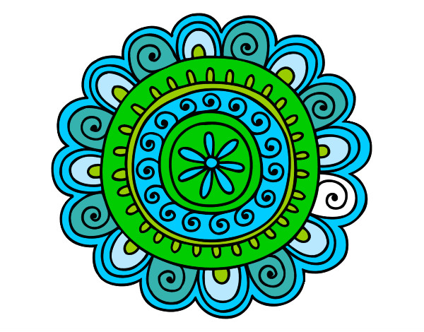 Dibujo Mandala alegre pintado por joaking