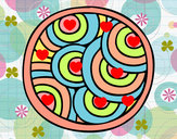 Dibujo Mandala circular pintado por Mariana26