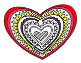 Dibujo Mandala corazón pintado por naomi7