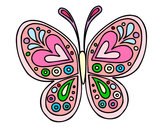 Dibujo Mandala mariposa pintado por Anneliese
