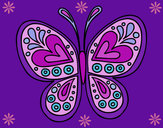 Dibujo Mandala mariposa pintado por sassl