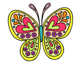 Dibujo Mandala mariposa pintado por ViviC
