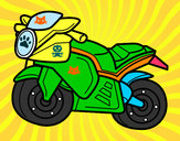 Dibujo Moto deportiva pintado por AJCM