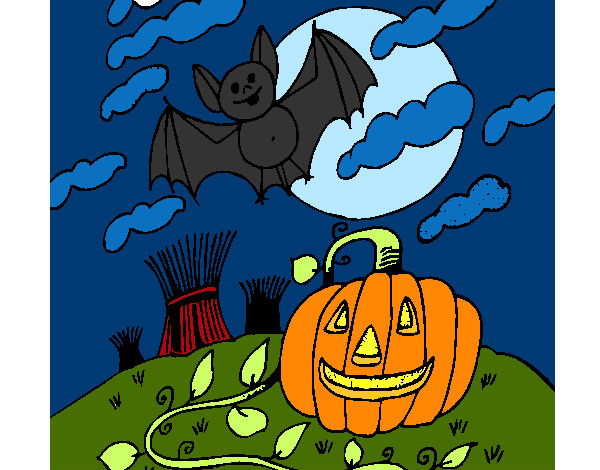 Dibujo Paisaje de Halloween pintado por Anabella81