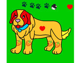 Dibujo Perro pigmento pintado por mansana