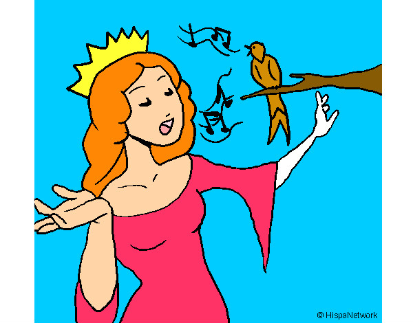 Dibujo Princesa cantando pintado por Anabella81