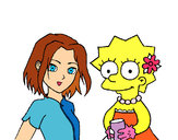 Dibujo Sakura y Lisa pintado por AaronLaura
