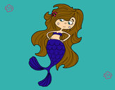 Dibujo Sirena con los brazos en la cardera pintado por HannahG12 