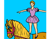 Dibujo Trapecista encima de caballo pintado por mansana