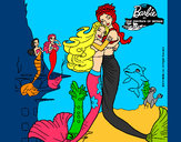 Dibujo Barbie sirena y la reina sirena pintado por carolina08