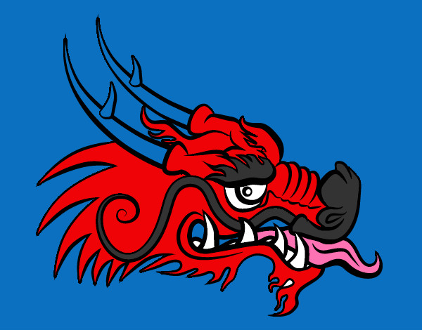 Cabeza de dragón rojo