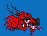 Dibujo Cabeza de dragón rojo pintado por Jeanfranco