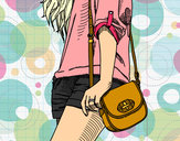 Dibujo Chica con bolso pintado por sandrita31