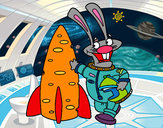 Dibujo Conejo astronauta pintado por turbonaru