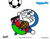Dibujo Doraemon futbolista pintado por pyry