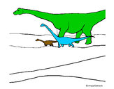 Dibujo Familia de Braquiosaurios pintado por JosueFigue
