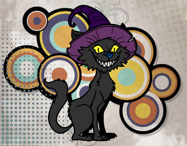 Dibujo Gato embrujado pintado por animalword