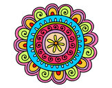 Dibujo Mandala alegre pintado por indianaj