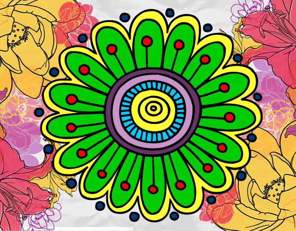 Dibujo Mandala margarita pintado por naomi7