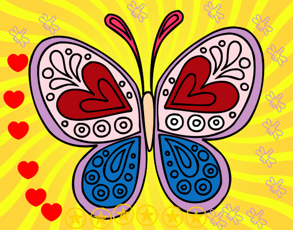 Dibujo Mandala mariposa pintado por carolina08