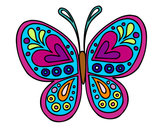 Dibujo Mandala mariposa pintado por clawdee