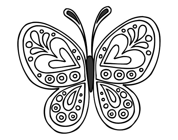 Dibujo Mandala mariposa pintado por IbiSchach