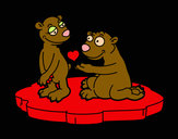 Dibujo Pareja de osos enamorados pintado por amalia