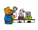 Dibujo Profesor oso y sus alumnos pintado por Kareneve