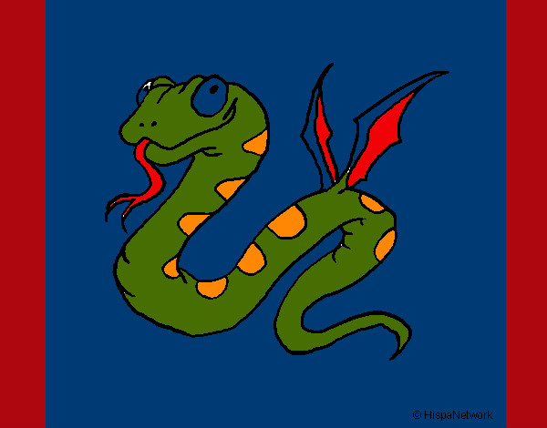 Dibujo Serpiente con alas pintado por salasar