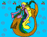 Dibujo Sirena con larga melena pintado por kittylove